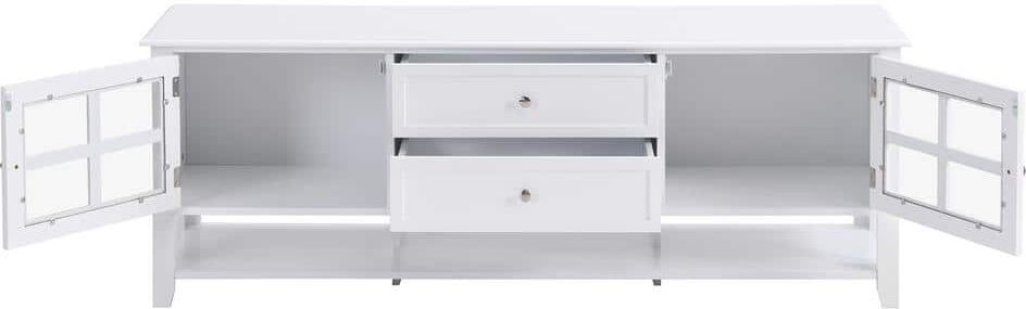 59.1 in. W x 15.7 in. D x 21.7 in. H Bathroom White Linen Cabinet