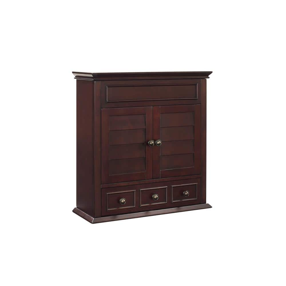 CROSLEY FURNITURE Lydia 24.25 in. W x 25.75 in. H x 9.25 in. D Surface Mount Medicine Cabinet in Espresso