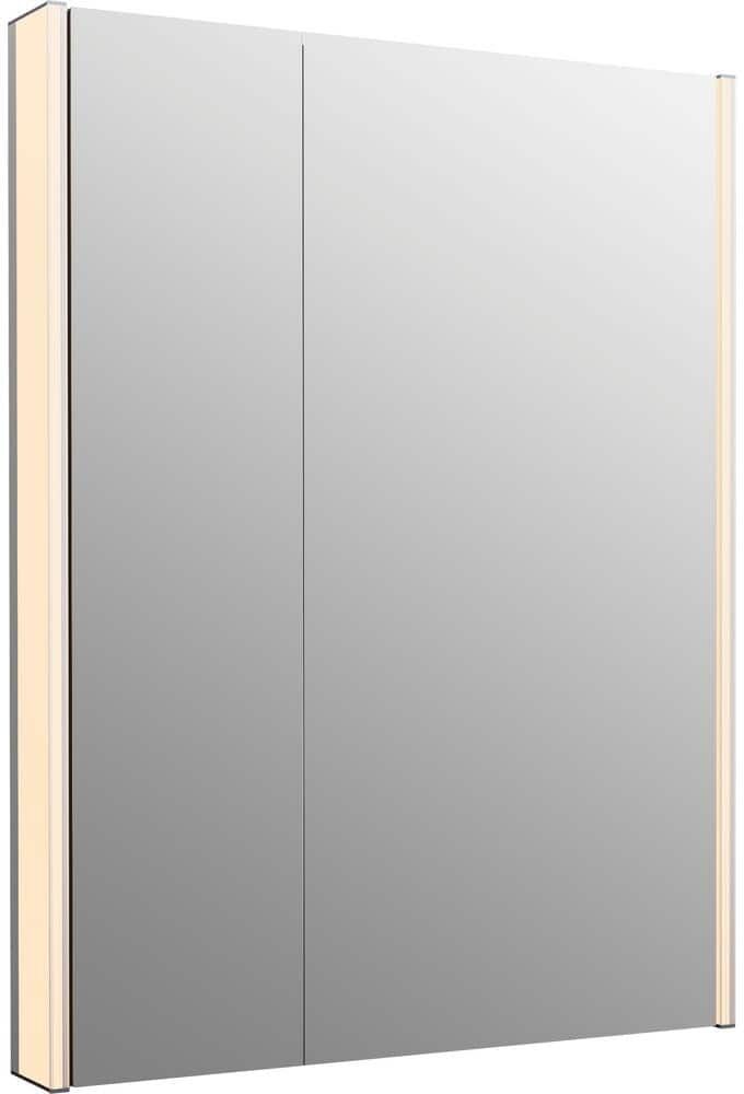 KOHLER Maxstow 32 in. W x 40 in. H Silver Surface Mount Medicine Cabinet with Lighted Mirror