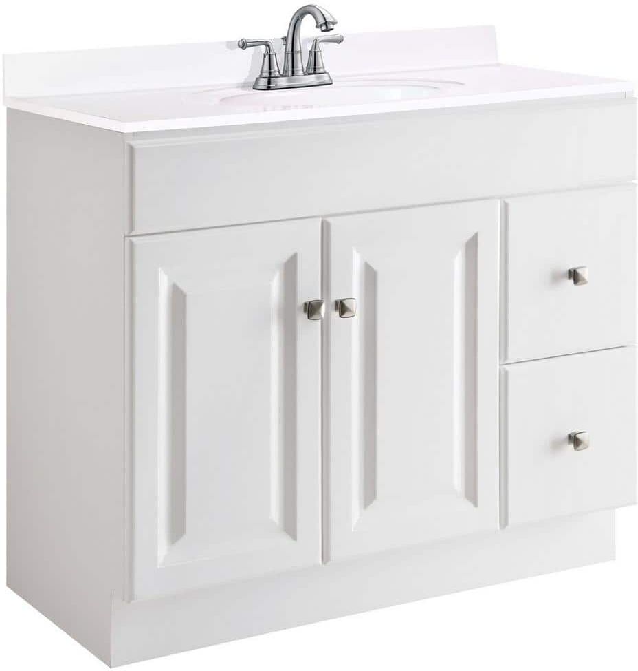 Design House Wyndham 36 in. W x 18 in. D Unassembled Bath Vanity Cabinet Only in White Semi-Gloss