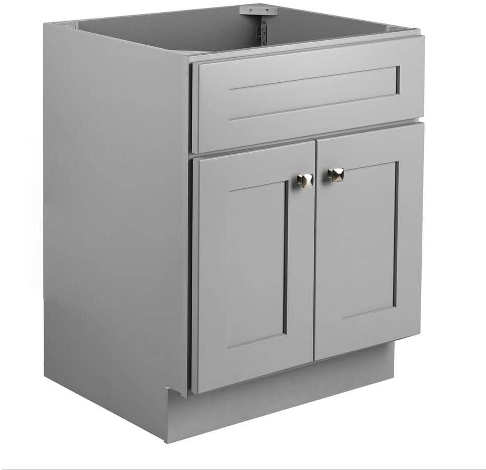 Design House Brookings Plywood 24 in. W x 21 in. D 2-Door Shaker Style Bath Vanity Cabinet Only in Gray (Ready to Assemble)