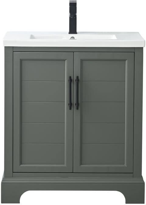 Vanity Art Vannes 30 in. W x 18 in. D x 34.5 in. H Single Sink Bathroom Vanity in Vintage Green with Ceramic Top