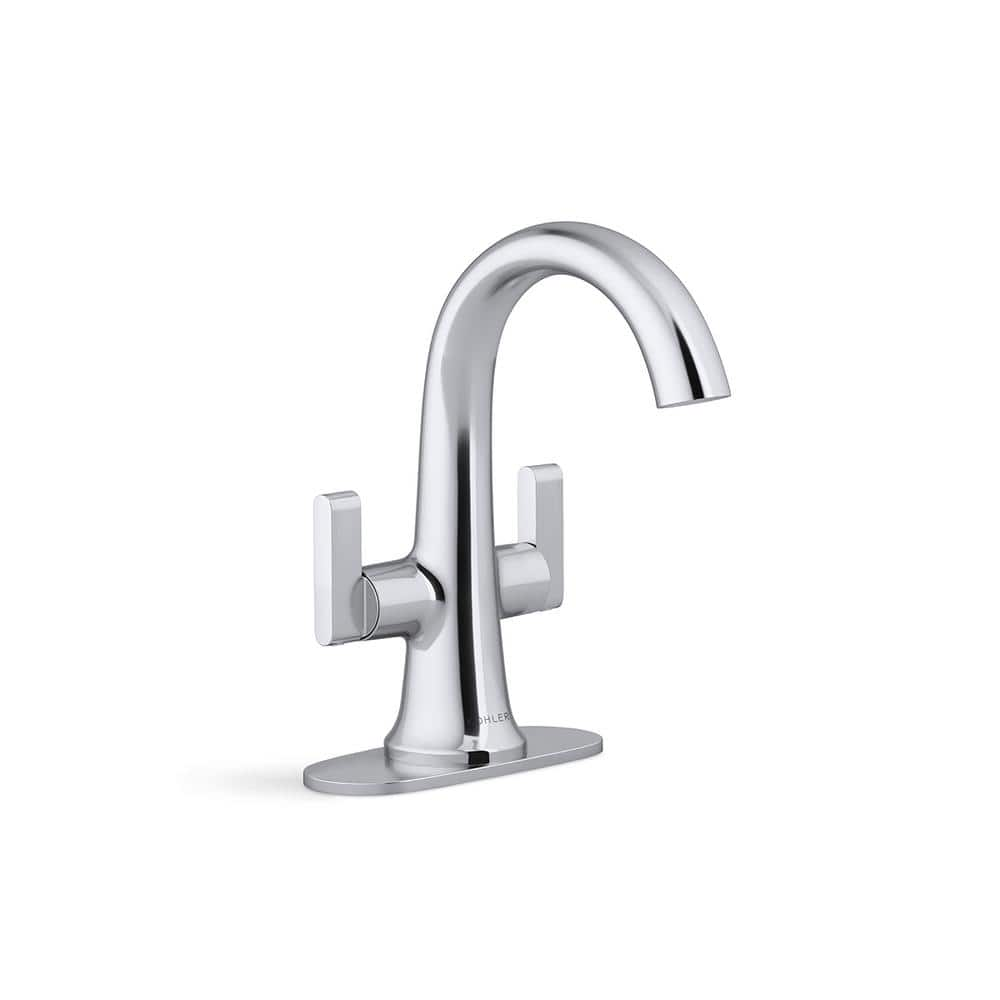 KOHLER Setra 2-Handle Single Hole Monoblock Bathroom Faucet in Polished Chrome