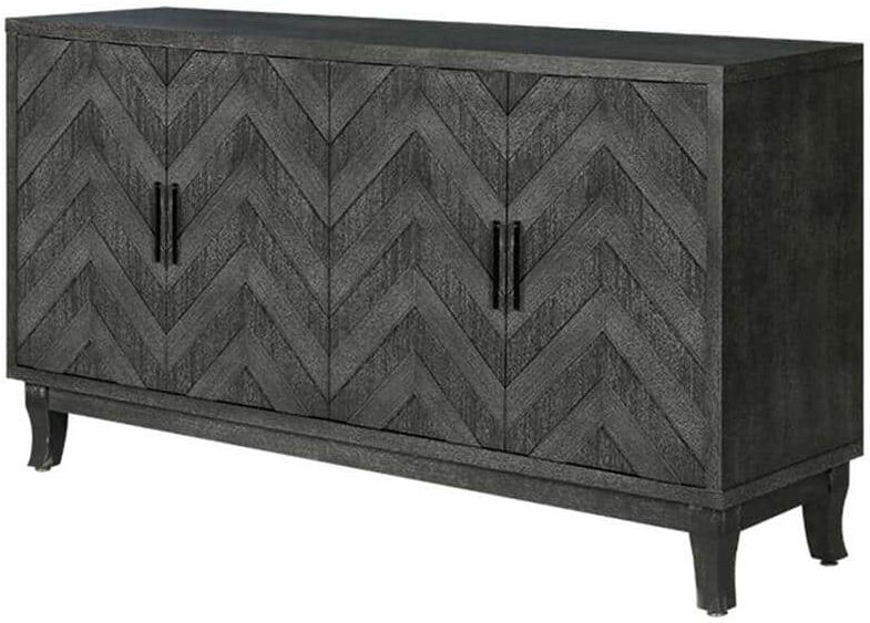 59.80 in. W x 15.60 in. D x 32.30 in. H Dark Gray Linen Cabinet with 4 Door