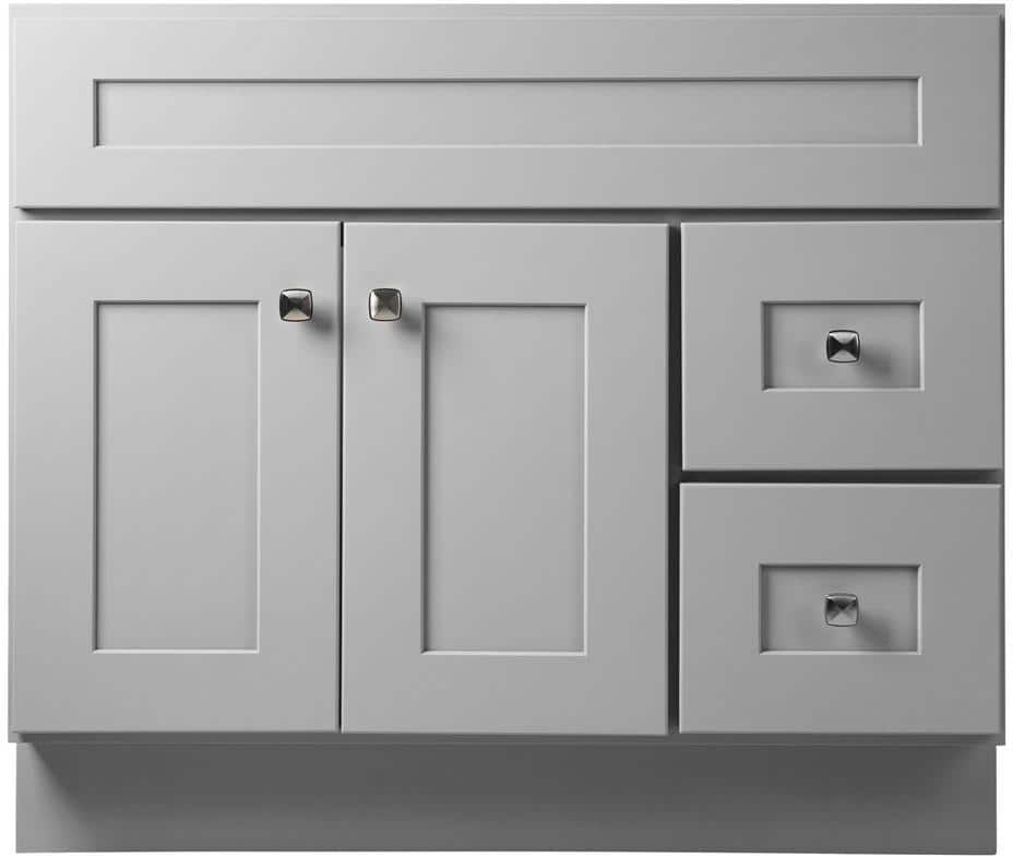 Design House Brookings Plywood 36 in. W x 21 in. D 2-Door Shaker Style Bath Vanity Cabinet Only in Gray (Ready to Assemble)