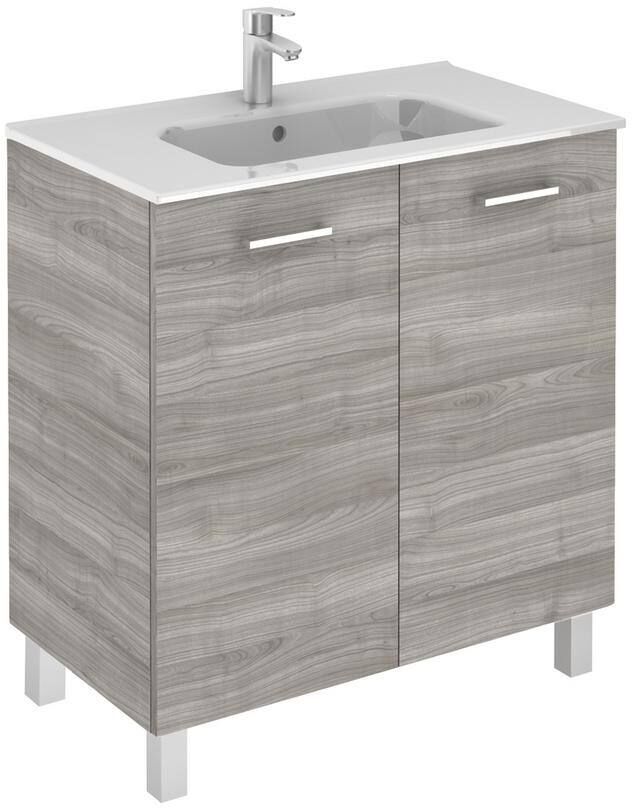 WS Bath Collections Logic 31.5 in. W x 18.0 in. D x 33.0 in. H Bath Vanity in Sandy Grey with Vanity Top and Ceramic White Basin