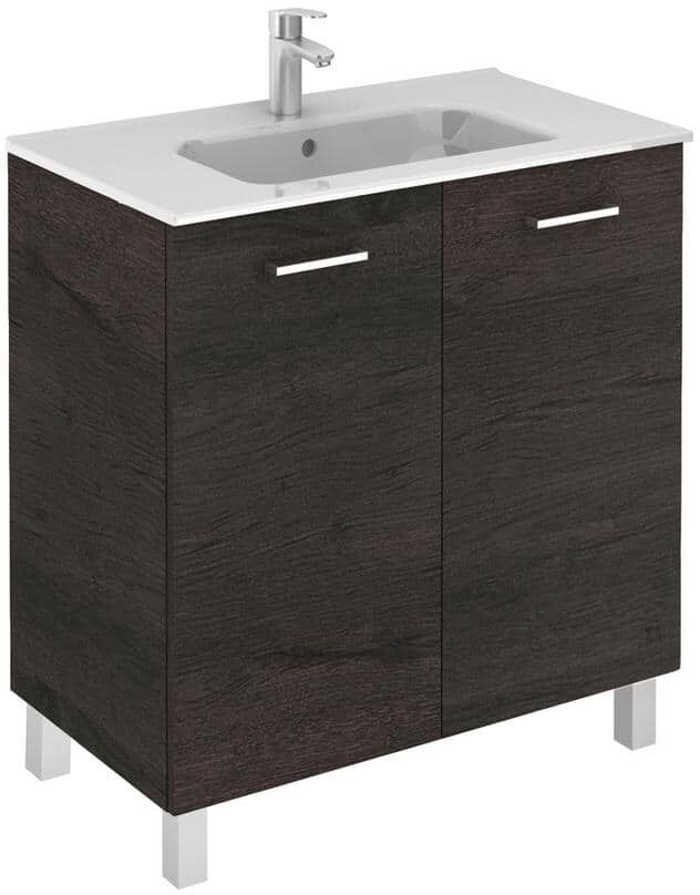 WS Bath Collections Logic 31.5 in. W x 18.0 in. D x 33.0 in. H Bath Vanity in Wenge with Vanity Top and Ceramic White Basin