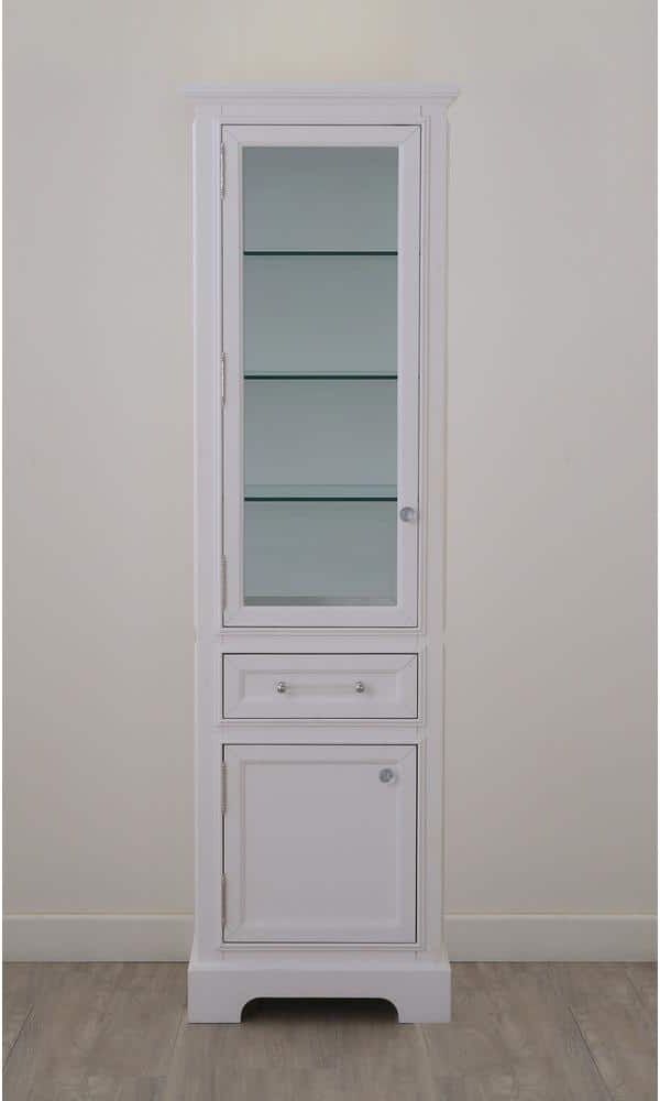 Water Creation Derby 21 in. W x 17 in. D x 72 in. H Free Standing Linen Cabinet in White