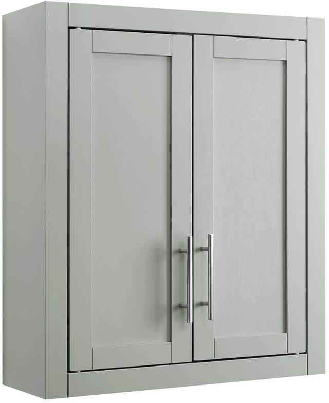 CROSLEY FURNITURE Savannah 22 in. x 26 in. x 8 in. Surface-Mount Medicine Cabinet in Gray