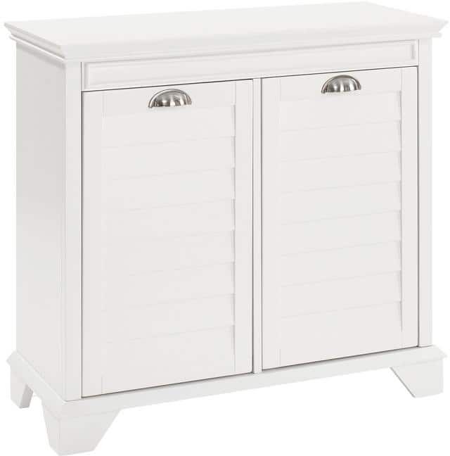 CROSLEY FURNITURE Lydia 31.13 in. W Linen Hamper in White