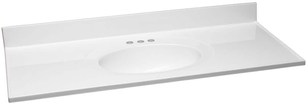 Design House 49 in. W x 22 in. D Cultured Marble Vanity Top in Solid White with Solid White Basin