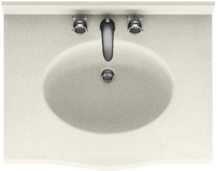 Swanstone Europa 37 in. W x 22.5 in. D Solid Surface Vanity Top with Sink in Bisque