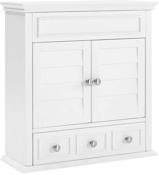 CROSLEY FURNITURE Lydia 24.25 in. W x 25.75 in. H x 9.25 in. D Surface Mount Medicine Cabinet in White