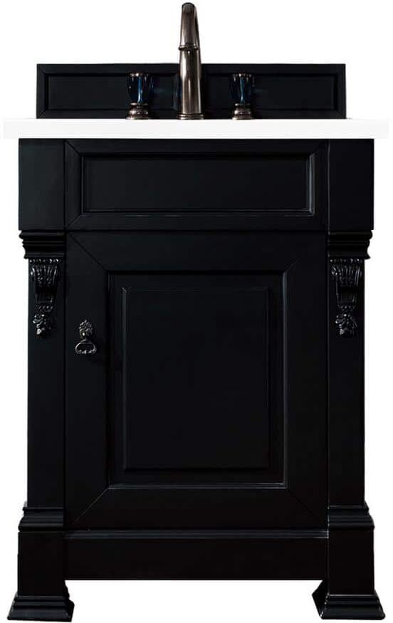 James Martin Vanities Brookfield 26.0 in. W x 23.5 in. D x 34.3 in. H Bathroom Vanity in Antique Black with White Zeus Quartz Top