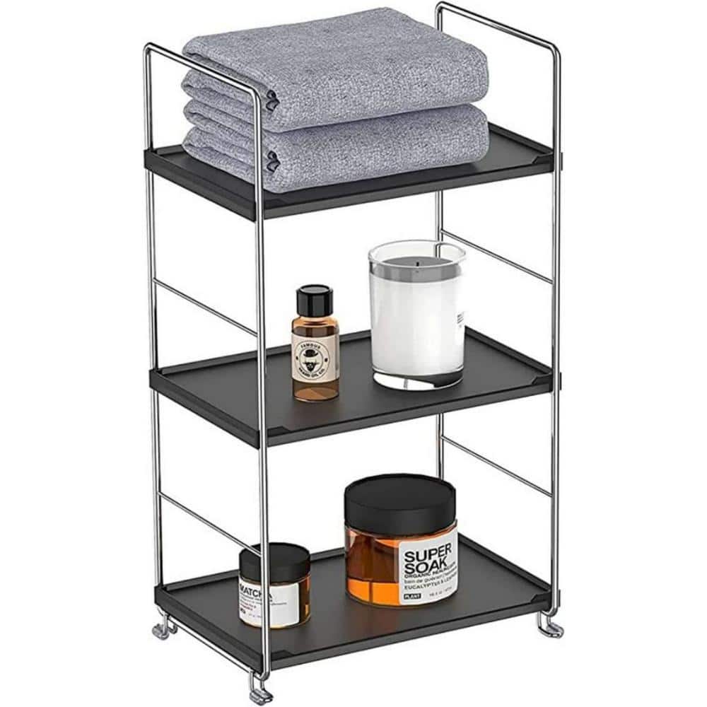 Dyiom 3-Tier Bathroom Countertop Organizer -Makeup Organizer -Corner Storage Shelf- Kitchen Spice Rack Standing Shelf-Great