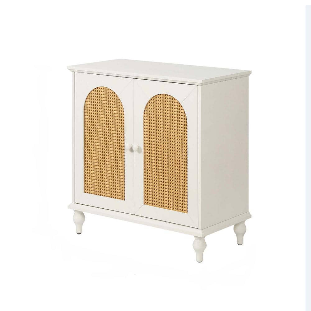 31.50 in. W x 15.70 in. D x 32.30 in. H Antique White Linen Cabinet for Bathroom with Doors and Shelves