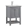 Fresca Bradford 24 in. W Traditional Bathroom Vanity in Gray with Ceramic Vanity Top in White with White Basin