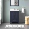 OVE Decors Kansas 24 in. W x 19 in. D x 34 in. H Single Sink Bath Vanity in Midnight Blue with White Engineered Stone Top