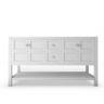 castellousa Alicia 59 in. W x 21.75 in. D x 32.75 in. H Bath Vanity Cabinet without Top in Matte White with Chrome Knobs