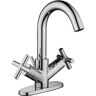 Glacier Bay Dorset Cross Double-Handle Single Hole Bathroom Faucet in Polished Chrome