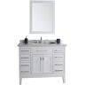 Ari Kitchen and Bath Danny 42 in. Single Bath Vanity in White with Marble Vanity Top in Carrara White with White Basin