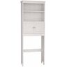 24.8 in. W x 9.06 in. D x 69.69 in. H White Linen Cabinet with 2 Doors for Bathroom