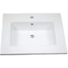 Flair 25 in. W x 22 in D x 8 in. H Ceramic Single Hole Vanity Top in White