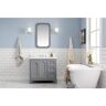 Water Creation Queen 36 in. Bath Vanity in Cashmere Grey with Quartz Carrara Vanity Top with Ceramics White Basins
