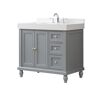 Direct vanity sink Classic Exclusive 36 in. W x 23 in. D x 36 in. H Single Bath Vanity in Gray with White Culture Marble Top