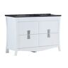 Bellaterra Home Tracy 48 in. W x 19 in. D x 34 in. H Double Vanity in White with Granite Vanity Top in Black Galaxy with White Basins