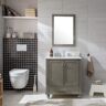 SUDIO Melissa 30 in. W x 22 in. D Bath Vanity in Silver Gray with Marble Vanity Top in Carrara White with White Sink