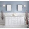 Water Creation Palace 72 in. W Bath Vanity in Pure White with Quartz Vanity Top with White Basin and Chrome F2-0012 Faucets