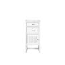 James Martin Vanities Athens 15.0 in. W x 15 in. D x 33.3 in. H Vanity Side Cabinet in Glossy White with Quartz Top in Eternal Jasmine Pearl