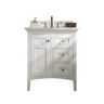 James Martin Vanities Palisades 30 in. W x 23.5 in.D x 35.3 in. H Single Vanity in Bright White with Marble Top in Carrara White