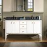 WOODBRIDGE Roma 61 in. W x 22 in. D x 34 in. H Bath Vanity in White with Engineered Stone Vanity Top in Dark Grey with White Basin