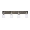 Lighting Theory Kirby 36.25 in. 4-Light Graphite and Painted Distressed Wood-look Metal Vanity Light