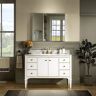 WOODBRIDGE Roma 49 in. W x 22 in. D Bath Vanity in White with Marble Vanity top in Carrara White with White Basin