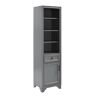 CROSLEY FURNITURE Tara 18 in. W x 15 in. D x 67.62 in. H Linen Cabinet in Grey