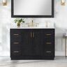 Altair Gazsi 48 in. W x 22 in. D x 34 in. H Bath Vanity in Black Oak with Grain White Composite Stone Top