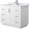 Wyndham Collection Miranda 42 in. W x 22 in. D x 33.75 in. H Single Sink Bath Vanity in White with White Carrara Marble Top