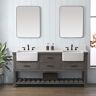 SUDIO Wesley 72 in. W x 22 in. D x 34 in. H Bath Vanity in Weathered Gray with Ariston White Engineered Stone Top with Sinks