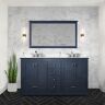 Lexora Dukes 60 in. W x 22 in. D Navy Blue Double Bath Vanity and Cultured Marble Top