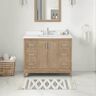 OVE Decors Maverick 42 in. W x 22 in. D x 34 in. H Single Sink Bath Vanity in Antique Oak with White Engineered Stone Top