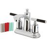 Kingston Kaiser 4 in. Centerset 2-Handle Bathroom Faucet with Plastic Pop-Up in Polished Chrome