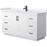 Wyndham Collection Miranda 60 in. W Single Bath Vanity in White with Cultured Marble Vanity Top in White with White Basin