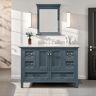 Eviva Britney 48 in. W x 22 in. D x 34 in. H Bath Vanity in Ash Blue with White Carrara Marble Top with White Sink