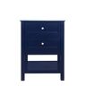Simply Living 24 in. W x 22 in. D x 34 in. H Bath Vanity in Blue with Carrara White Marble Top
