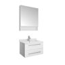 Fresca Lucera 24 in. W Wall Hung Vanity in White with Quartz Stone Vanity Top in White with White Basin and Medicine Cabinet