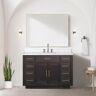 Lexora Condor 48 in W x 22 in D Brown Oak Single Bath Vanity and Carrara Marble Top