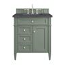 James Martin Vanities Brittany 30.0 in. W x 23.5 in. D x 33.8 in. H Bathroom Vanity in Smokey Celadon with Charcoal Soapstone Quartz Top